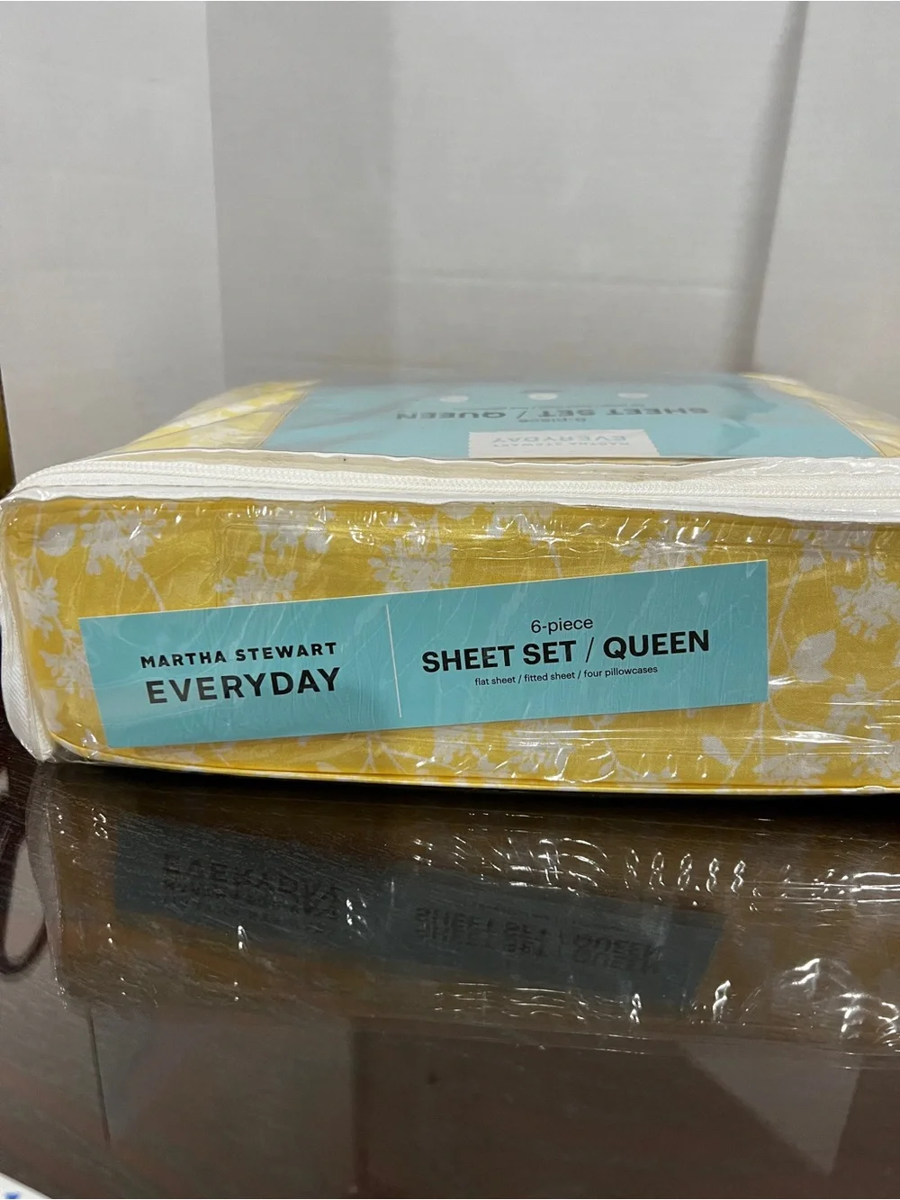 Martha Stewart 6-Piece Sheet Set Queen Yellow Floral